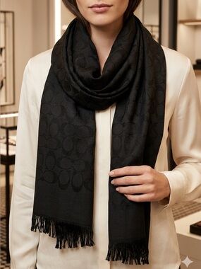 Signature wrap Coach monogrammed scarf
